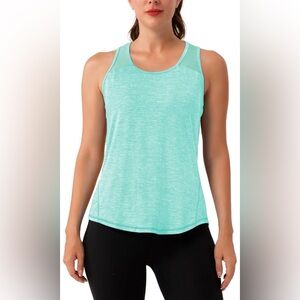 Aeuui Workout Sleeveless Racerback Tank Tops Mesh